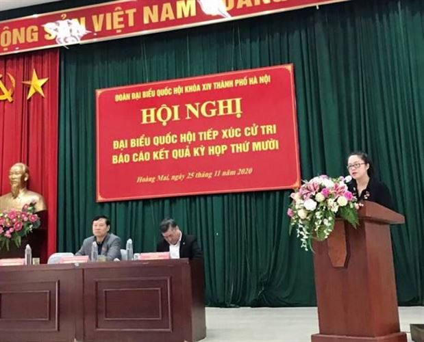 Đại biểu Quốc hội Thành phố Hà Nội đơn vị bầu cử số 4  tiếp xúc với các đại biểu đại diện cử tri của quận Hoàng Mai