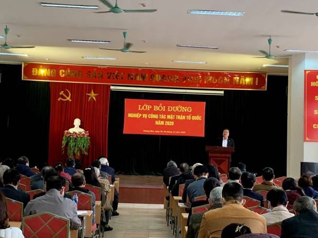Khai giảng lớp bồi dưỡng cán bộ MTTQ quận Hoàng Mai năm 2020