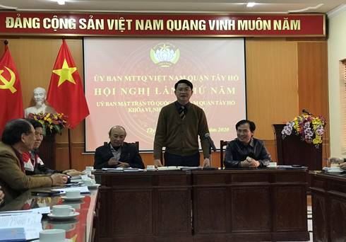 Quận Tây Hồ tổ chức hội nghị Ủy ban MTTQ Việt Nam quận lần thứ Năm, khóa VI, nhiệm kỳ 2019-2024.