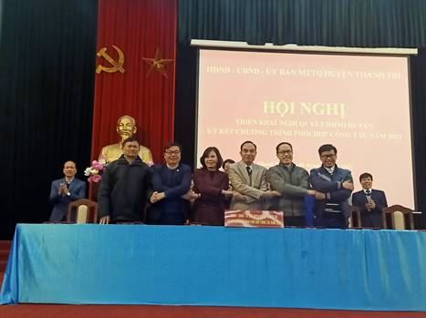 MTTQ Việt Nam huyện Thanh Trì ký kết chương trình phối hợp công tác năm 2021