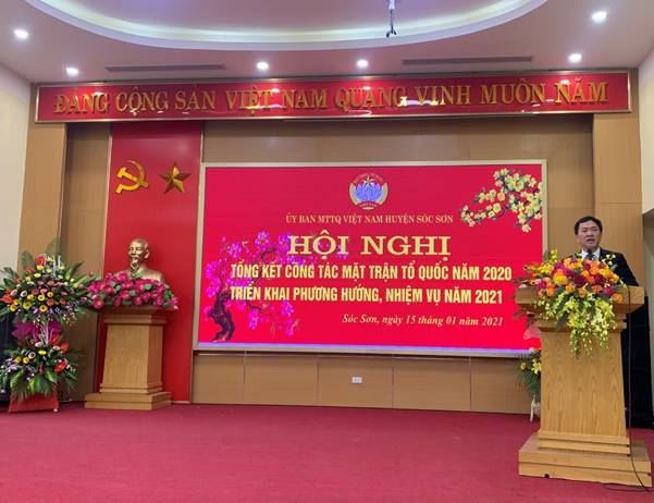 Ủy ban MTTQ Việt Nam huyện Sóc Sơn tổ chức hội nghị tổng kết công tác mặt trận năm 2020, triển khai phương hướng nhiệm vụ năm 2021