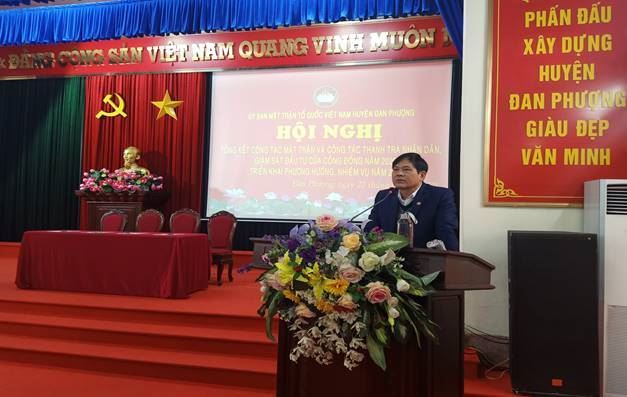Ủy ban MTTQ Việt Nam huyện Đan Phượng tổ chức Hội nghị tổng kết công tác Mặt trận và công tác TTND, giám sát ĐTCCĐ năm 2020, triển khai phương hướng, nhiệm vụ năm 2021.