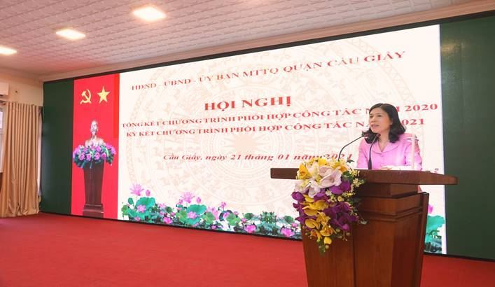 HĐND- UBND- Ủy ban MTTQ Việt Nam quận Cầu Giấy ký kết chương trình phối hợp công tác năm 2021  