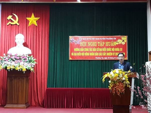 Ủy ban MTTQ Việt Nam huyện Thường Tín tập huấn hướng dẫn công tác bầu cử đại biểu Quốc hội khóa XV và bầu cử đại biểu HĐND các cấp nhiệm kỳ 2021 – 2026