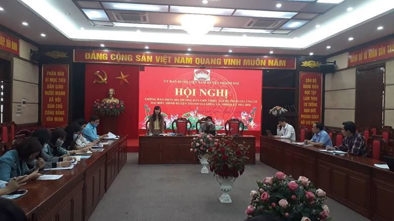 Ban Thường trực Ủy ban MTTQ Việt Nam huyện tổ chức hội nghị thông báo, phân bổ, hướng dẫn giới thiệu người tham gia ứng cử đại biểu HĐND huyện khóa XX, nhiệm kỳ 2021-2026  