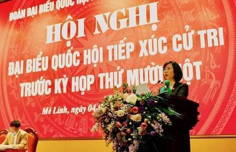Đại biểu Quốc hội thành phố Hà Nội tiếp xúc cử tri huyện Mê Linh trước kỳ họp thứ 11 Quốc hội khóa XIV.