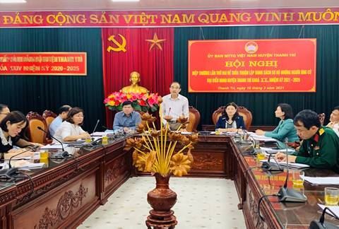Huyện Thanh Trì tổ chức hội nghị hiệp thương lần thứ hai để thỏa thuận lập danh sách sơ bộ những người ứng cử HĐND huyện khóa XX, nhiệm kỳ 2021-2026
