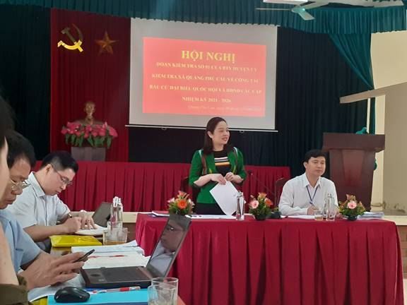 Ủy ban MTTQ Việt Nam huyện Ứng Hòa kiểm tra công tác bầu cử đại biểu Quốc hội khóa XV, đại biểu HĐND các cấp nhiệm kỳ 2021 - 2026  