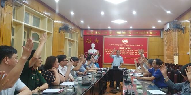 Ủy ban MTTQ Việt Nam quận Thanh Xuân tổ chức hội nghị hiệp thương lần thứ ba để lựa chọn, lập danh sách những người đủ tiêu chuẩn ứng cử đại biểu HĐND quận khóa VI, nhiệm kỳ 2021-2026.