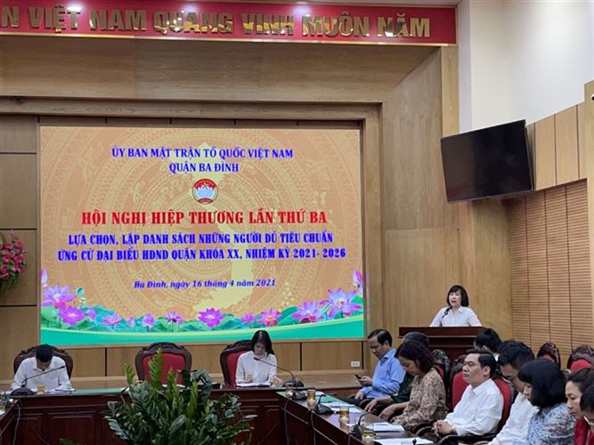 Ủy ban MTTQ Việt Nam quận Ba Đình đã tổ chức Hội nghị hiệp thương lần thứ ba