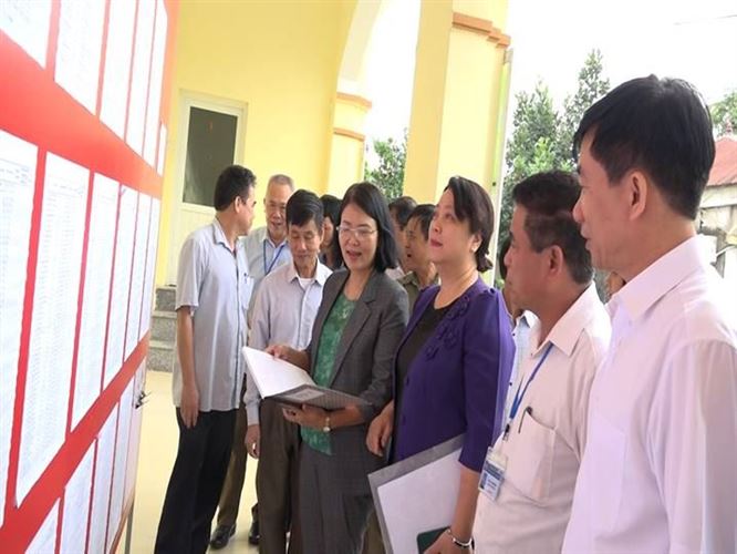 Đoàn công tác số 04 của Ủy ban MTTQ Việt Nam Thành phố kiểm tra giám sát công tác bầu cử tại huyện Mỹ Đức