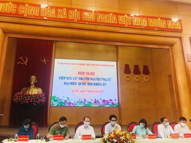 Ủy ban MTTQ Việt Nam Thành phố Hà Nội tổ chức Hội nghị tiếp xúc cử tri với người ứng cử đại biểu Quốc hội khóa XV, đơn vị bầu cử số 5- Tại quận Tây Hồ  