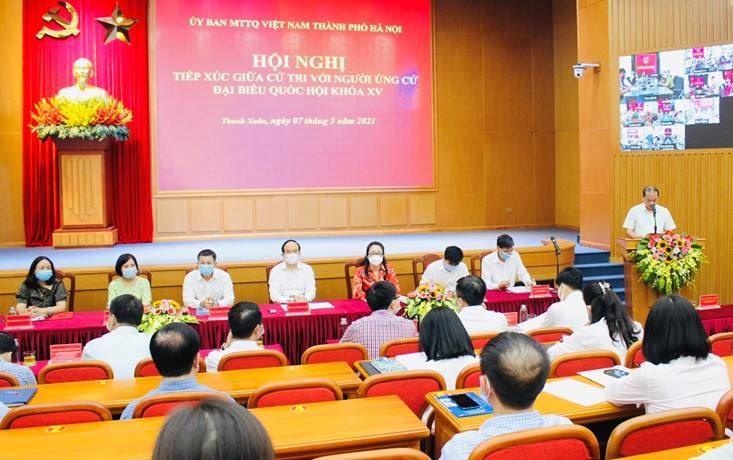 Hội nghị tiếp xúc giữa cử tri với người ứng cử đại biểu Quốc hội khóa XV tại Đơn vị bầu cử số 3 - Quận Thanh Xuân