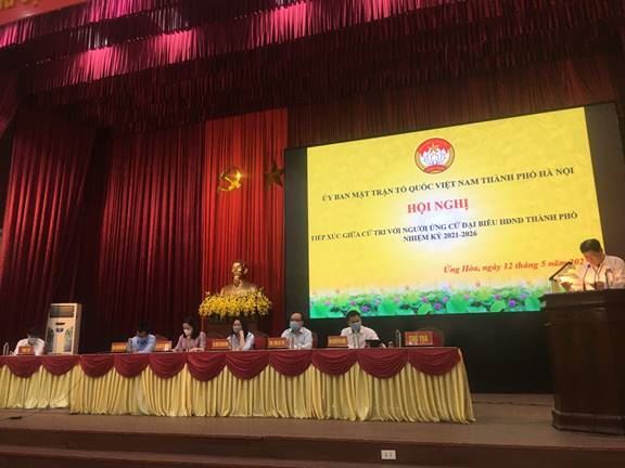 Các ông bà ứng cử Đại biểu HĐND TP Hà Nội khóa XVI, đơn vị số 15 tiếp xúc cử tri huyện Ứng Hòa  