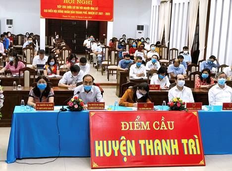 Các ứng cử viên đại biểu HĐND thành phố Hà Nội tiếp xúc cử tri vận động bầu cử tại đơn vị bầu cử số 19 huyện Thanh Trì  