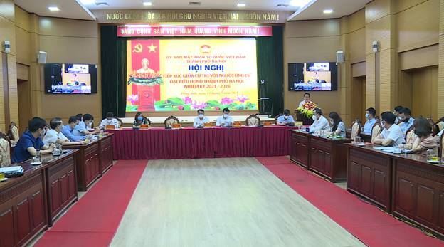 Hội nghị tiếp xúc giữa cử tri huyện Đông Anh với người ứng cử đại biểu HĐND thành phố Hà Nội khoá XVI nhiệm kỳ 2021 - 2026, đơn vị bầu cử số 21