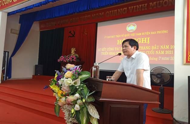 Ủy ban MTTQ Việt Nam huyện Đan Phượng tổ chức Hội nghị sơ kết công tác Mặt trận 6 tháng đầu năm 2021