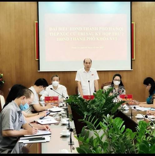 Tổ Đại biểu HĐND Thành phố tiếp xúc với cử tri huyện Thanh Trì sau Kỳ họp thứ 2, khóa XVI 