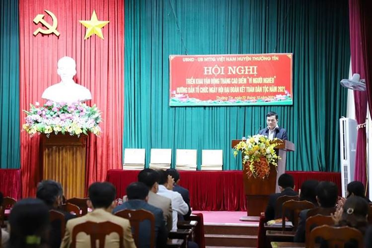 Huyện Thường Tín tổ chức Hội nghị phát động “Tháng cao điểm vì người nghèo”; triển khai Kế hoạch Liên tịch tổ chức “Ngày hội đại đoàn kết toàn dân tộc” ở khu dân cư năm 2021