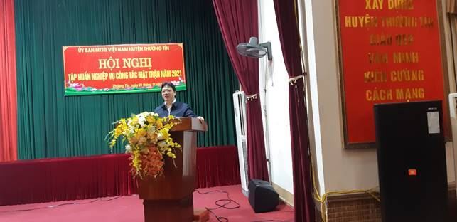 Ủy ban MTTQ Việt Nam huyện Thường Tín tổ chức tập huấn nghiệp vụ công tác Mặt trận năm 2021.