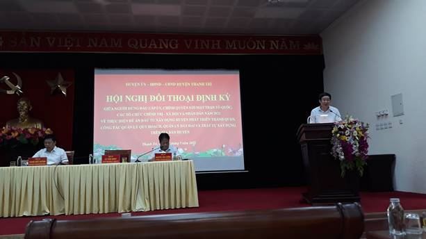 Huyện Thanh Trì tổ chức hội nghị đối thoại giữa người đứng đầu cấp ủy, chính quyền với MTTQ, các tổ chức chính trị - xã hội và đại diện nhân dân năm 2022