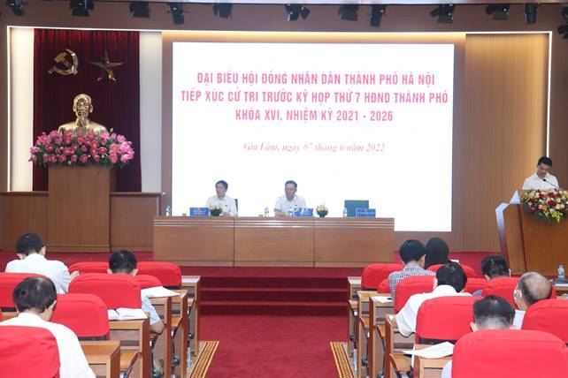 Đơn vị bầu cử số 20 tiếp xúc cử tri huyện Gia Lâm trước kỳ họp thứ 7- HĐND Thành phố khóa XVI, nhiệm kỳ 2021- 2026