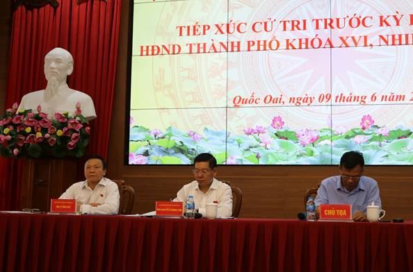 Đại biểu HĐND TP Hà Nội tiếp xúc với cử tri huyện Quốc Oai trước kỳ họp thứ 7 HĐND TP khóa XVI, nhiệm kỳ 2021-2026