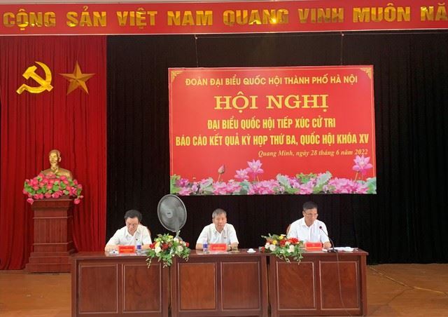 Đoàn đại biểu Quốc hội thành phố Hà Nội tiếp xúc cử tri huyện Mê Linh sau kỳ họp thứ 3, Quốc hội khóa XV.