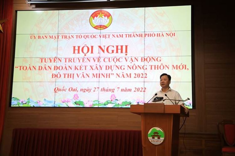 Ủy ban MTTQ Việt Nam Thành phố tập huấn cuộc vận động “Toàn dân đoàn kết xây dựng nông thôn mới, văn minh đô thị” tại huyện Quốc Oai