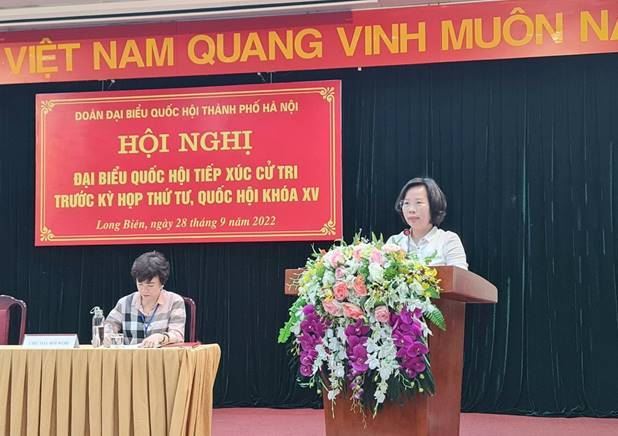 Đoàn đại biểu Quốc hội thành phố Hà Nội tiếp xúc trước kỳ họp thứ 4 - Quốc hội khóa XV với cử tri quận Long Biên
