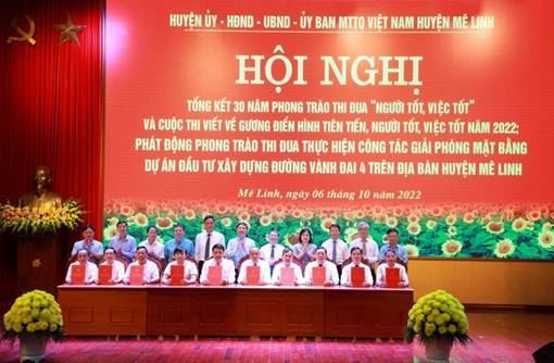 Huyện Mê Linh tổ chức Hội nghị tổng kết 30 năm phong trào thi đua “Người tốt, việc tốt”; cuộc thi viết về gương điển hình tiên tiến, người tốt, việc tốt năm 2022