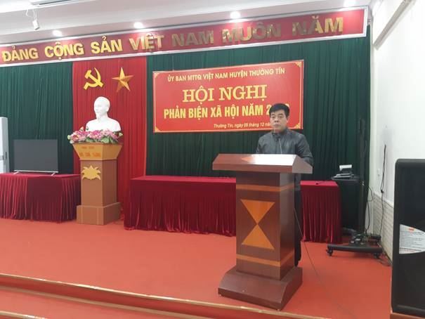 Ủy ban MTTQ Việt Nam huyện Thường Tín tổ chức hội nghị phản biện vào Dự thảo báo cáo kết quả thực hiện nhiệm vụ phát triển kinh tế - xã hội năm 2022; phương hướng nhiệm vụ trọng tâm năm 2023 của UBND huyện