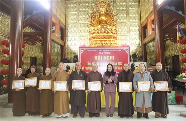 Ban trị sự giáo hội Phật giáo Việt Nam huyện Gia Lâm tổng kết công tác Phật sự năm 2022