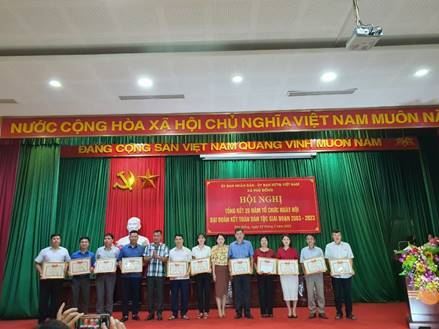   Xã Phù Đổng, huyện Gia Lâm tổng kết 20 năm Ngày hội Đại đoàn kết toàn dân tộc giai đoạn 2003 - 2023, gặp mặt nguyên lãnh đạo Mặt trận các thời kỳ, tặng quà hộ cận nghèo 