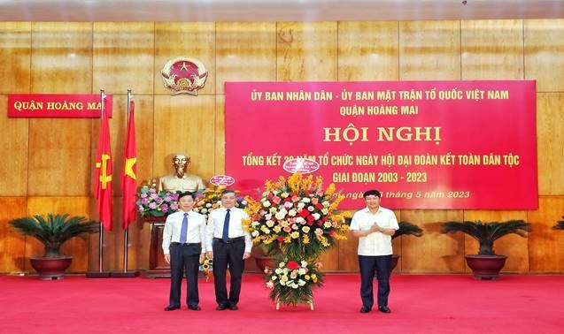 Uỷ ban MTTQ Việt Nam quận Hoàng Mai tổ chức Hội nghị tổng kết 20 năm tổ chức Ngày hội Đại đoàn kết toàn dân tộc giai đoạn 2003 – 2023