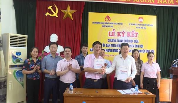 Ủy ban MTTQ Việt Nam huyện Ứng Hòa và Phòng giao dịch Ngân hàng Chính sách xã hội huyện triển khai chương trình phối hợp quản lý vốn tín dụng chính sách trên địa bàn huyện