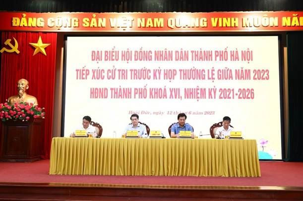 Ban Thường trực Uỷ ban MTTQ Việt Nam huyện Hoài Đức chủ trì Hội nghị Đại biểu HĐND Thành phố tiếp xúc cử tri huyện Hoài Đức trước kỳ họp thường lệ giữa năm 2023