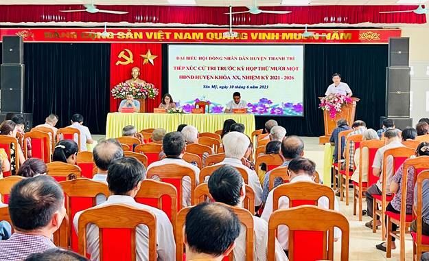 Đại biểu HĐND huyện Thanh Trì tiếp xúc cử tri trước kỳ họp thứ 11 kỳ họp thường lệ giữa năm 2023
