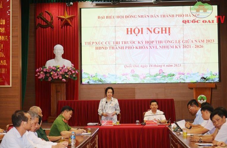 Đại biểu HĐND TP Hà Nội tiếp xúc với cử tri huyện Quốc Oai trước kỳ họp thứ 12 HĐND TP khóa XVI, nhiệm kỳ 2021-2026