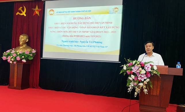 Ủy ban MTTQ Việt Nam quận Cầu Giấy bồi dưỡng nâng cao chất lượng cuộc vận động “Toàn dân đoàn kết xây dựng nông thôn mới, đô thị văn minh” năm 2023