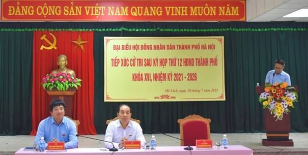 Đại biểu HĐND thành phố Hà Nội tiếp xúc cử tri huyện Mê Linh sau Kỳ họp thứ 12 HĐND Thành phố khóa XVI, nhiệm kỳ 2021-2026