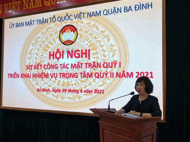 Ủy ban MTTQ Việt Nam quận Ba Đình tổ chức sơ kết công tác quý I năm 2021