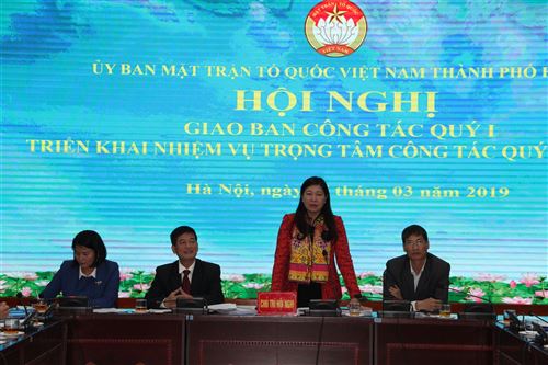 Ủy ban MTTQ Việt Nam TP Hà Nội giao ban công tác quý I