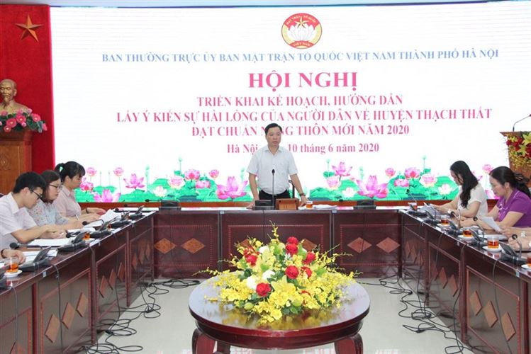 MTTQ Việt Nam Thành phố triển khai lấy ý kiến sự hài lòng của người dân về huyện Thạch Thất đạt chuẩn nông thôn mới năm 2020