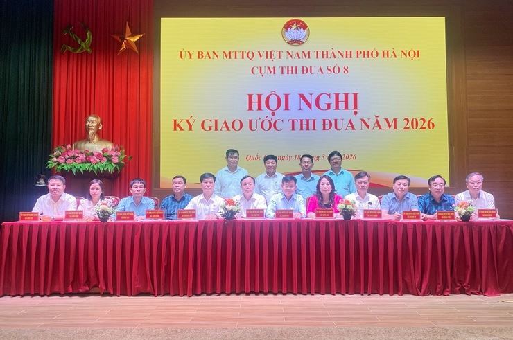Ký kết giao ước thi đua Cụm số 8 MTTQ Việt Nam Thành phố Hà Nội năm 2026
