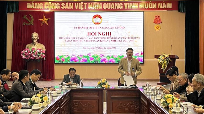 Ủy ban MTTQ Việt Nam quận Tây Hồ tập trung nâng cao chất lượng phản biện xã hội 