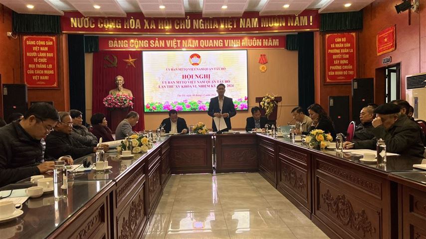 Hội nghị lần thứ mười lăm Ủy ban MTTQ Việt Nam quận Tây Hồ khóa VI, nhiệm kỳ 2019-2024