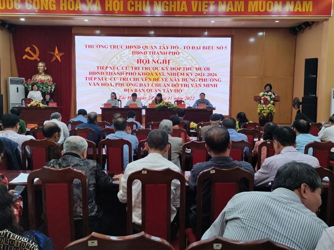 Đại biểu HĐND Thành phố Hà Nội đơn vị bầu cử số 5 tiếp xúc cử tri quận Tây Hồ