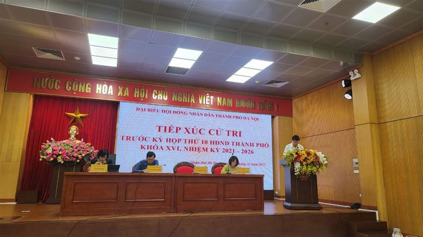 Hội nghị tiếp xúc cử tri trước kỳ họp thứ 10 HĐND Thành phố Hà Nội tại đơn vị bầu cử số 4, quận Hai Bà Trưng