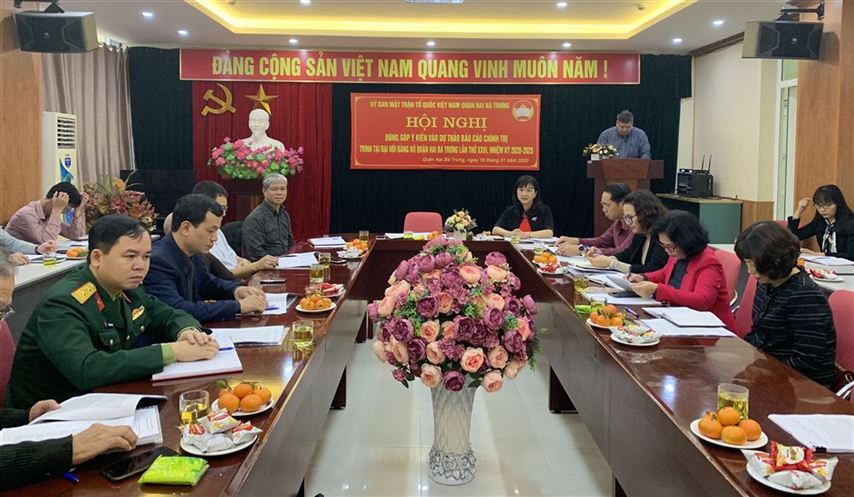 Ủy ban MTTQ Việt Nam quận Hai Bà Trưng tham gia góp ý kiến  vào dự thảo Báo cáo chính trị Đại hội đại biểu Đảng bộ quận lần thứ XXVI, nhiệm kỳ 2020-2025